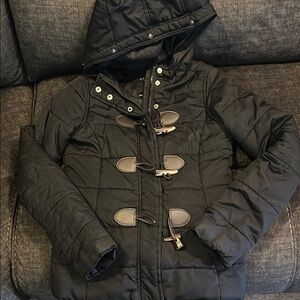 Aeropostale Black Puffer Jacket with Hood